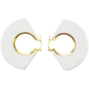 White 04 Gold Plated Dangle Drop Geometric Statement Jewelry for Women Teen